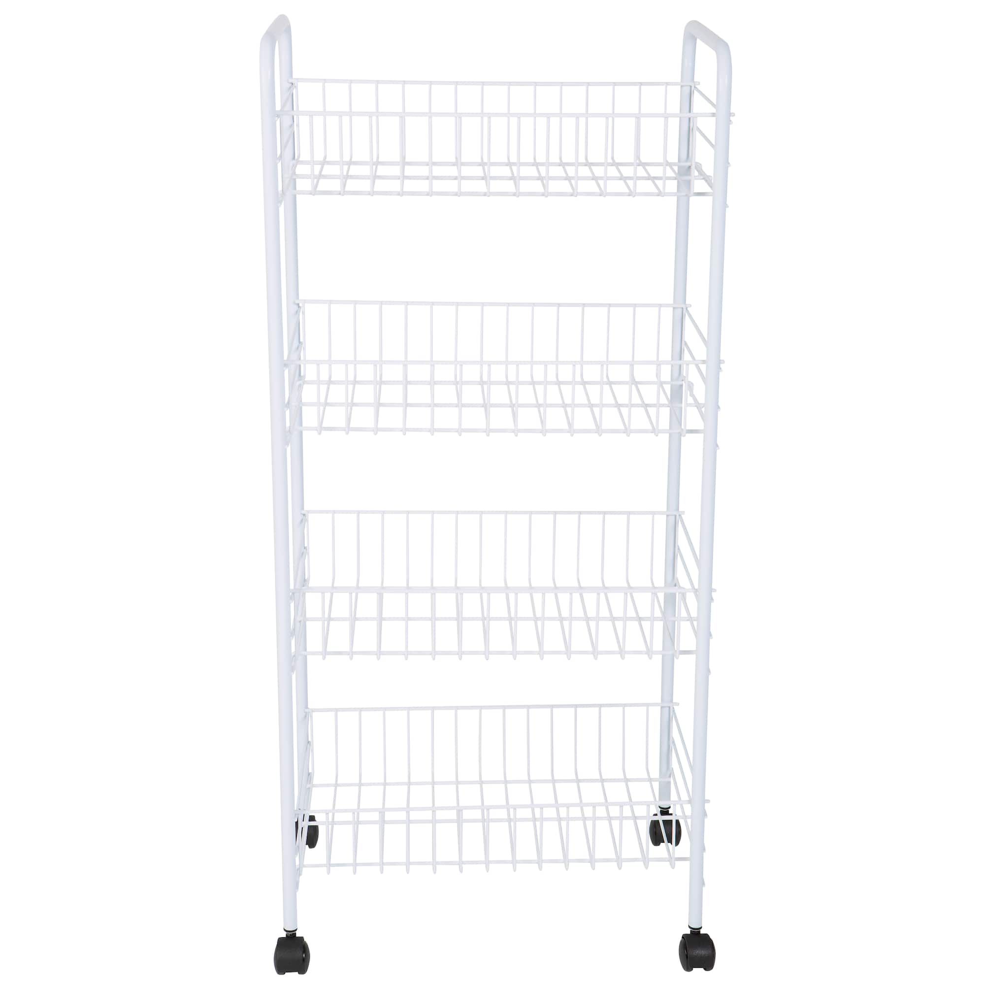 Simplify 4-Tier White Rolling Storage Cart